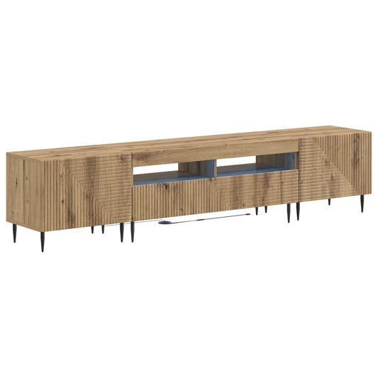 3 Piece LED TV Cabinet Artisan Oak Engineered Wood