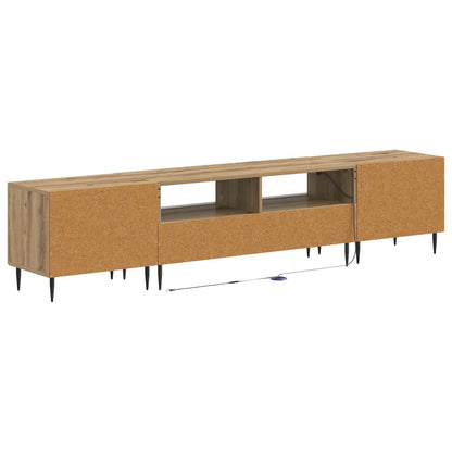 3 Piece LED TV Cabinet Artisan Oak Engineered Wood