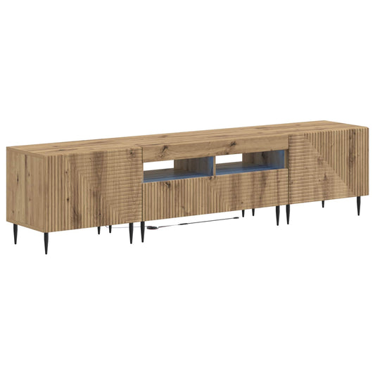 3 Piece LED TV Cabinet Artisan Oak Engineered Wood