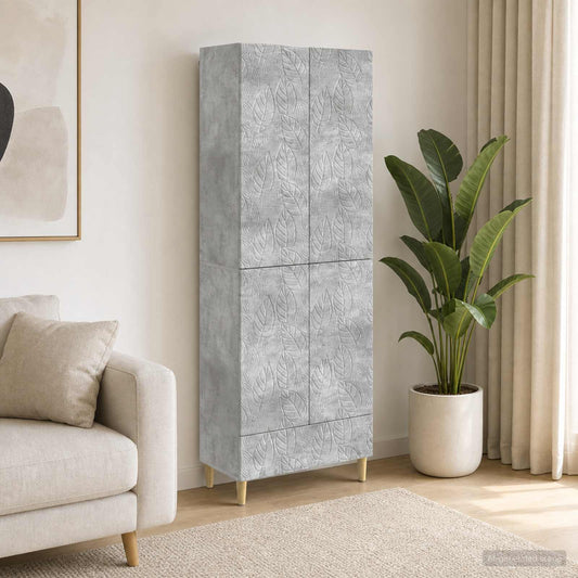 Cabinet Set 2 pcs Concrete Grey Engineered Wood