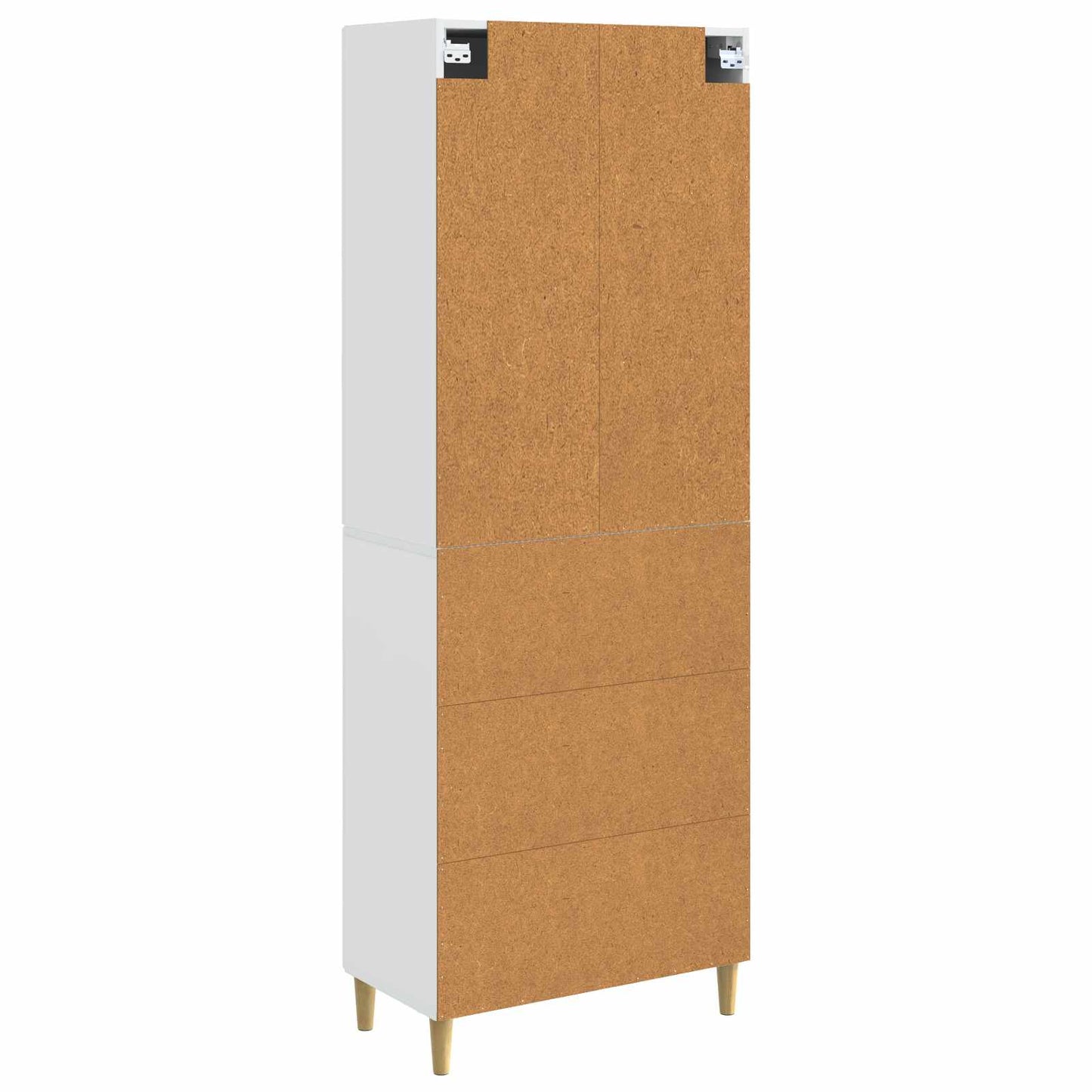 Cabinet Set 2 pcs High Gloss White Engineered Wood