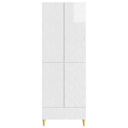 Cabinet Set 2 pcs High Gloss White Engineered Wood
