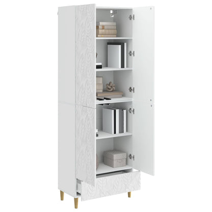 Cabinet Set 2 pcs High Gloss White Engineered Wood