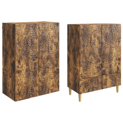 Cabinet Set 2 pcs Smoked Oak Engineered Wood