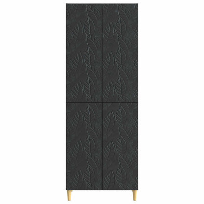 Cabinet Set 2 pcs Black Engineered Wood