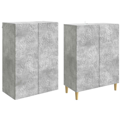Cabinet Set 2 pcs Concrete Grey Engineered Wood