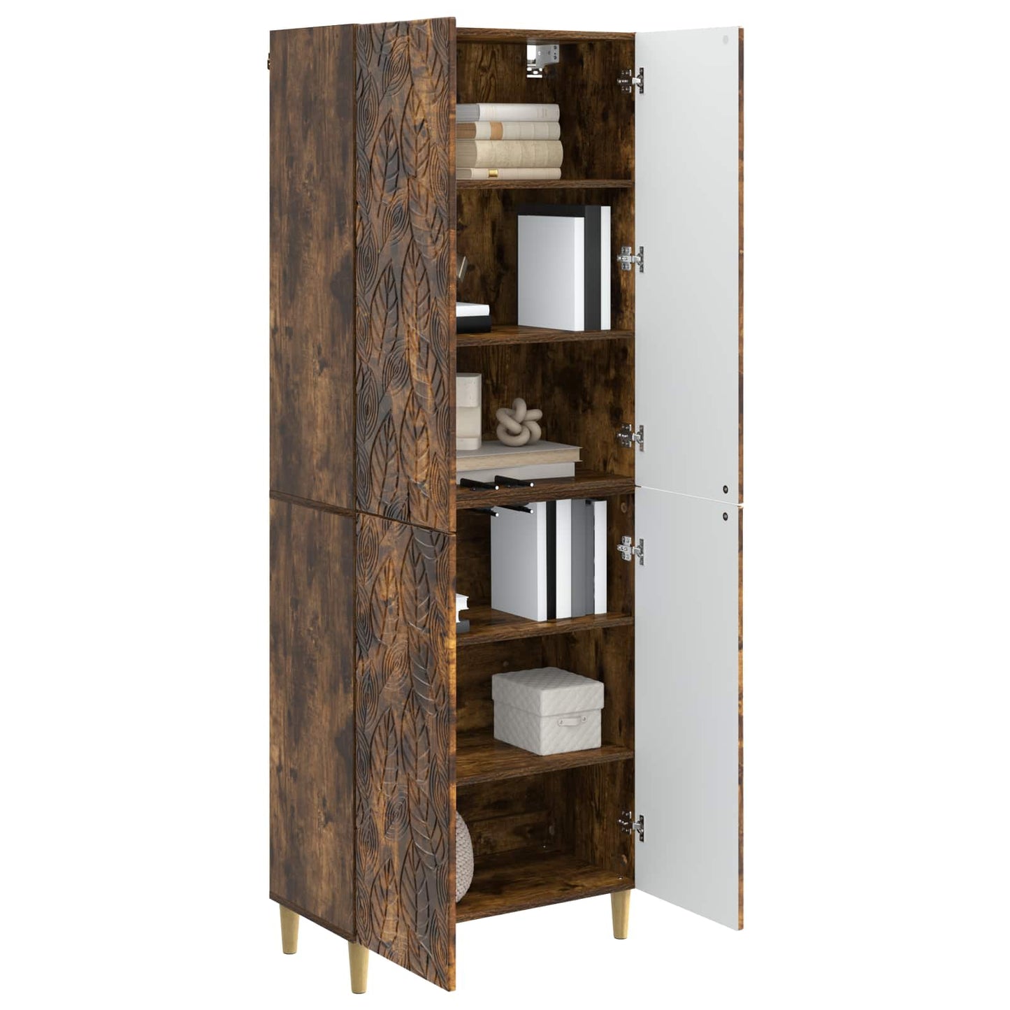 Cabinet Set 2 pcs Smoked Oak Engineered Wood