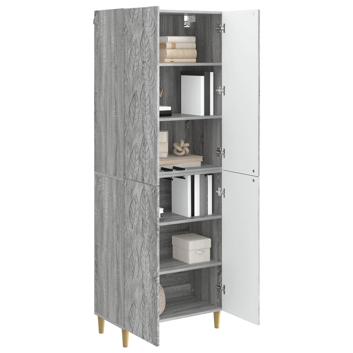 Cabinet Set 2 pcs Grey Sonoma Engineered Wood