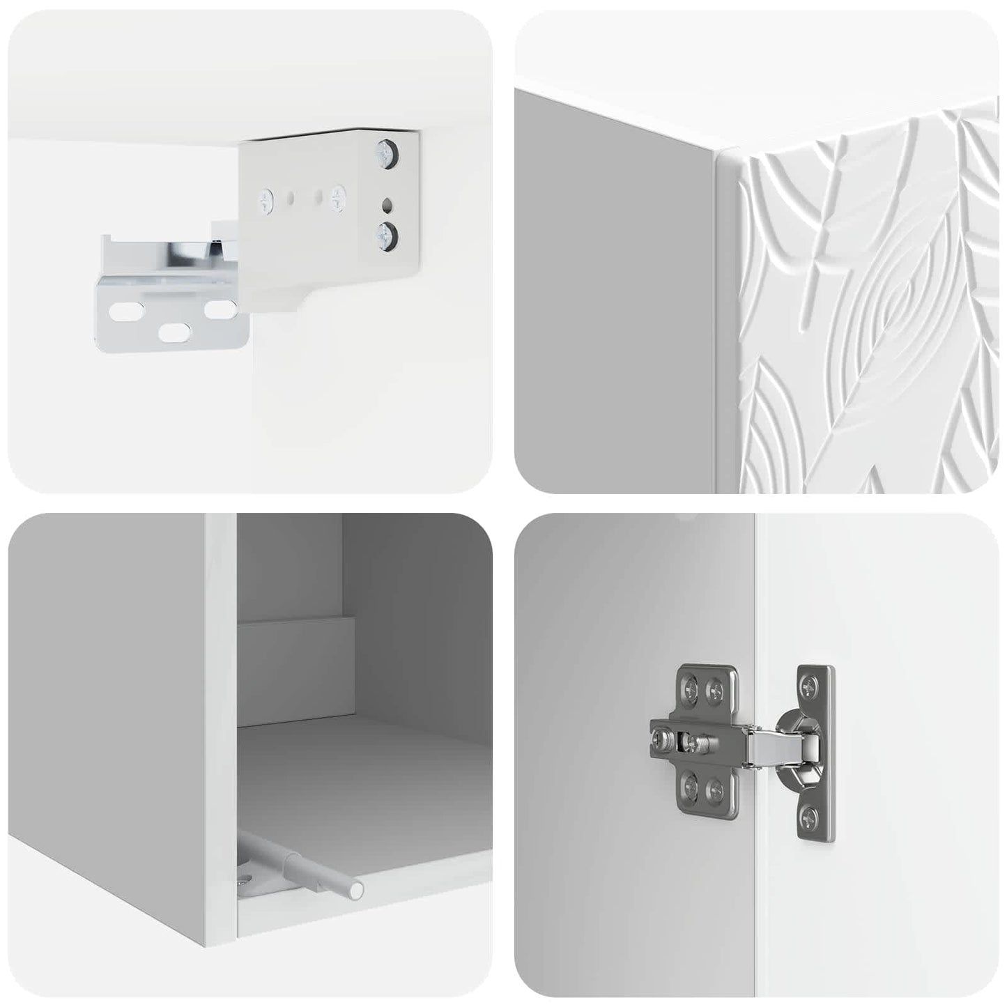 Cabinet Set 2 pcs High Gloss White Engineered Wood
