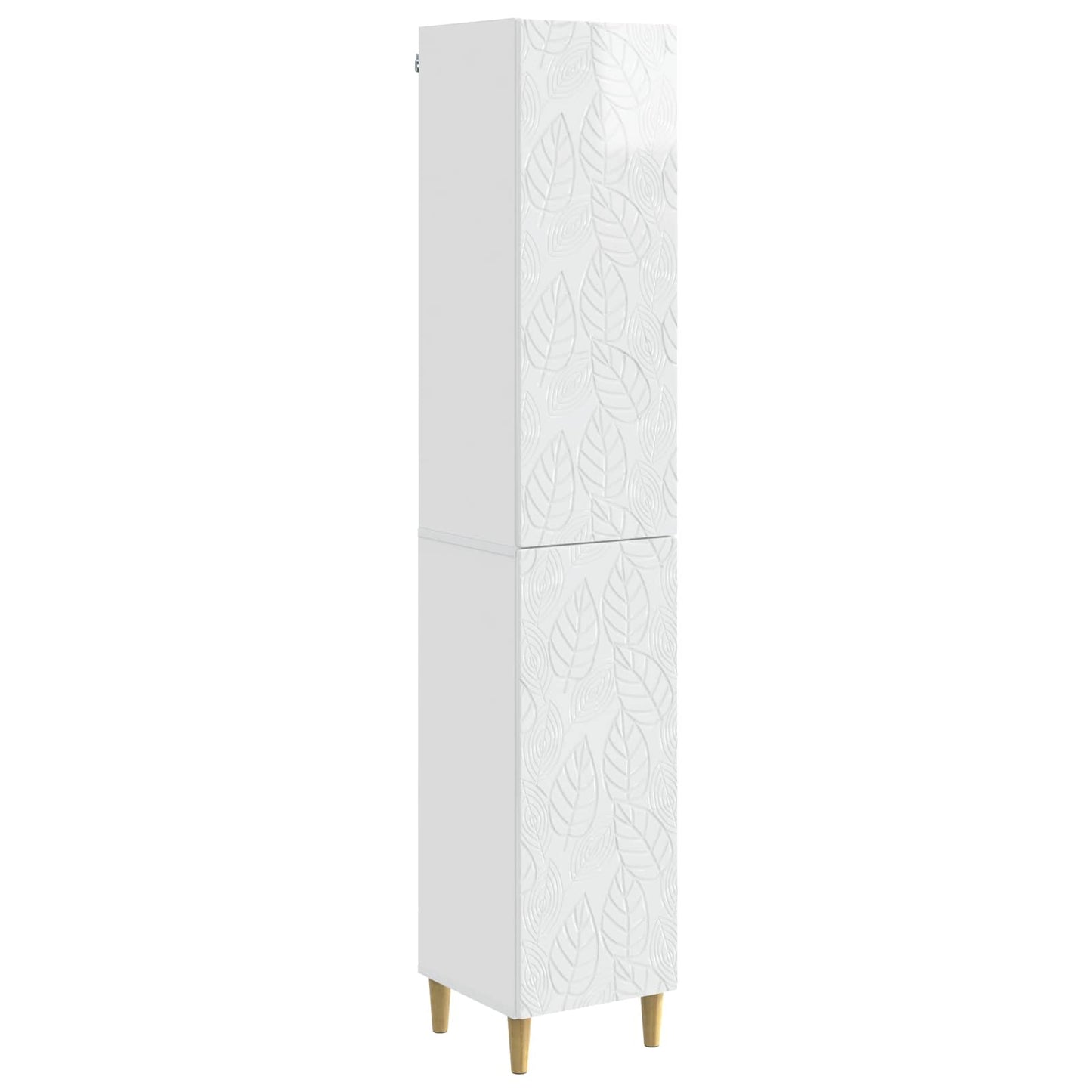 Cabinet Set 2 pcs High Gloss White Engineered Wood