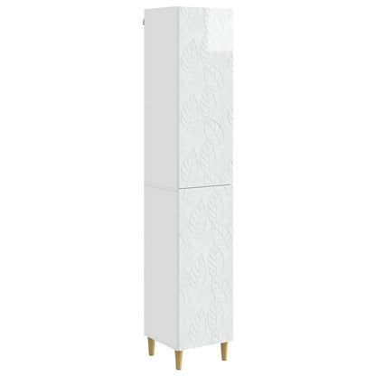 Cabinet Set 2 pcs High Gloss White Engineered Wood