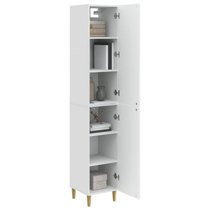 Cabinet Set 2 pcs High Gloss White Engineered Wood