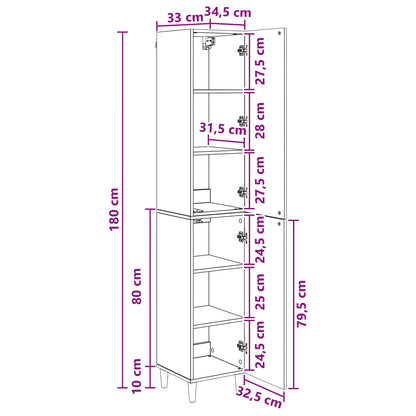 Cabinet Set 2 pcs High Gloss White Engineered Wood