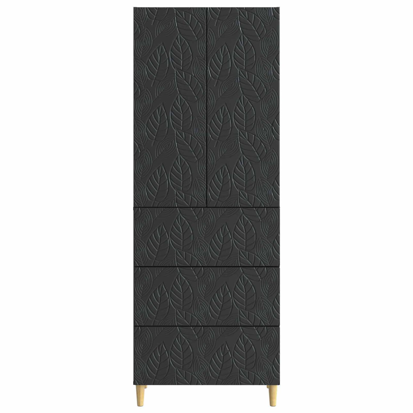 Cabinet Set 2 pcs 66 x 34.5 x 90 cm Engineered Wood Black