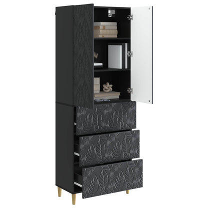 Cabinet Set 2 pcs 66 x 34.5 x 90 cm Engineered Wood Black