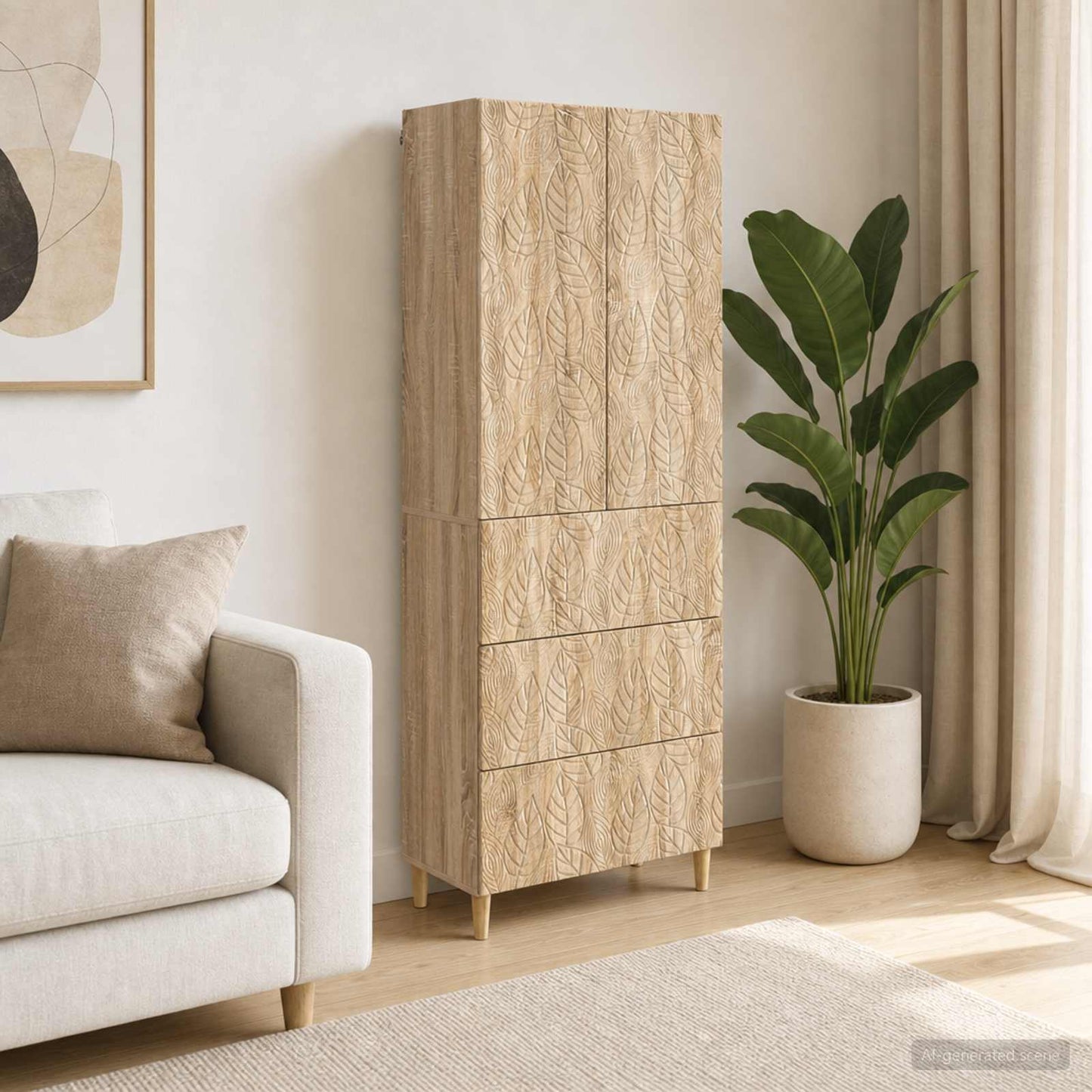 Cabinet Set 2 pcs 66 x 34.5 x 90 cm Engineered Wood Sonoma Oak