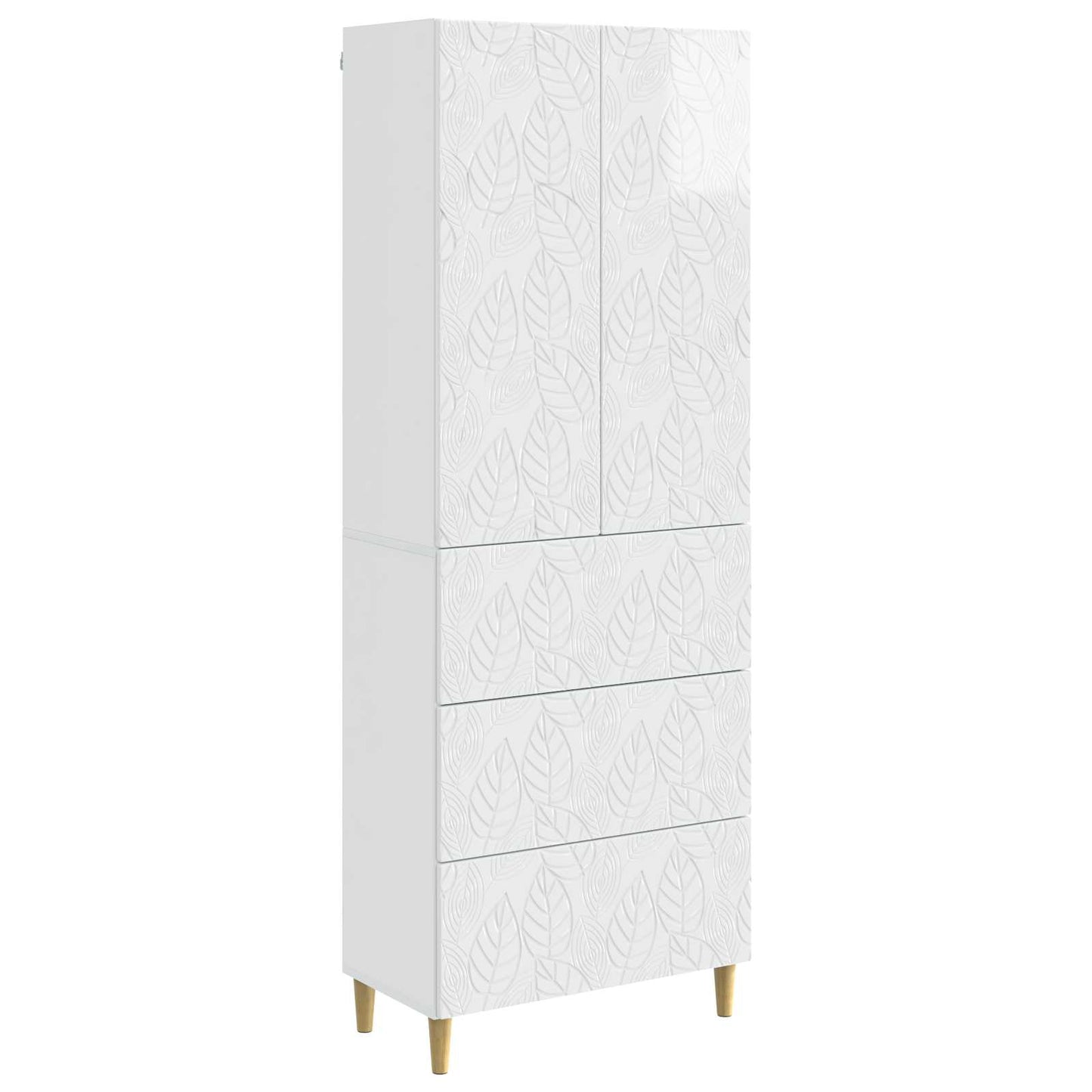 Cabinet Set 2 pcs High Gloss White 66 x 34.5 x 90 cm
