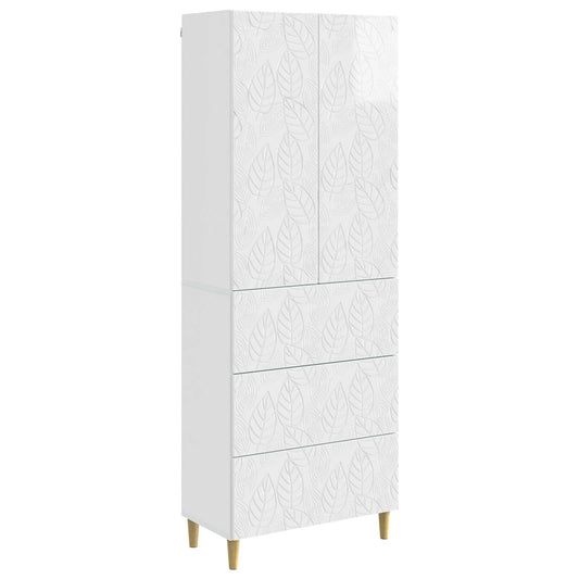 Cabinet Set 2 pcs High Gloss White 66 x 34.5 x 90 cm