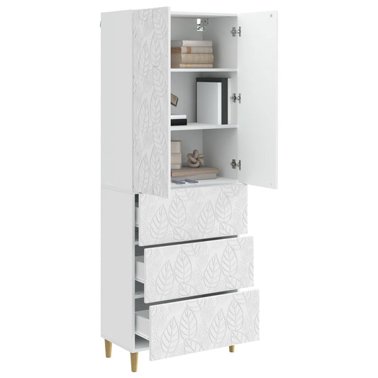 Cabinet Set 2 pcs High Gloss White 66 x 34.5 x 90 cm