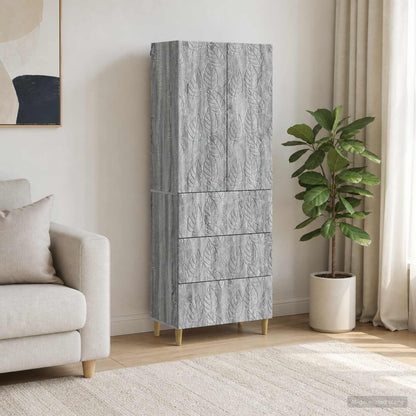 Cabinet Set 2 pcs 66 x 34.5 x 90 cm Engineered Wood Grey Sonoma