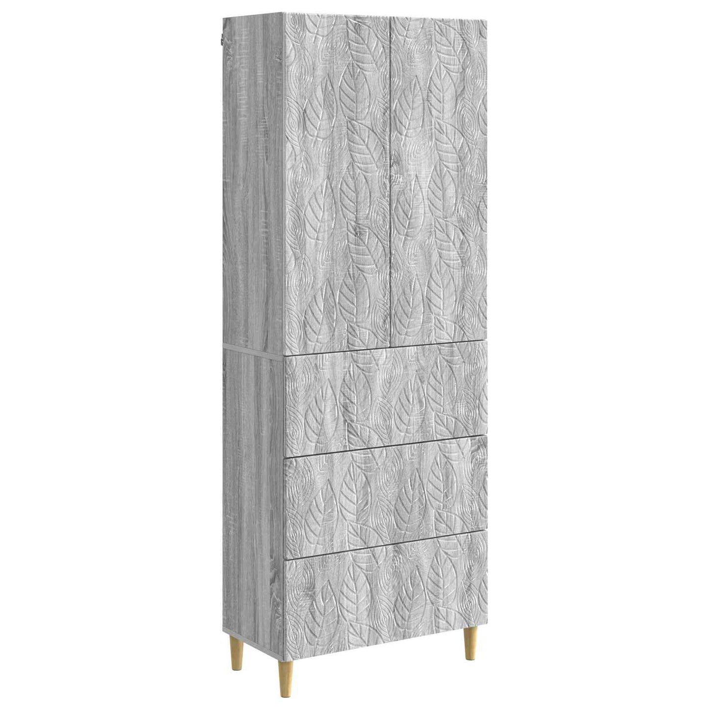 Cabinet Set 2 pcs 66 x 34.5 x 90 cm Engineered Wood Grey Sonoma