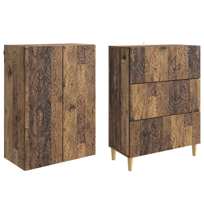 Cabinet Set 2 pcs 66 x 34.5 x 90 cm Engineered Wood Old Wood