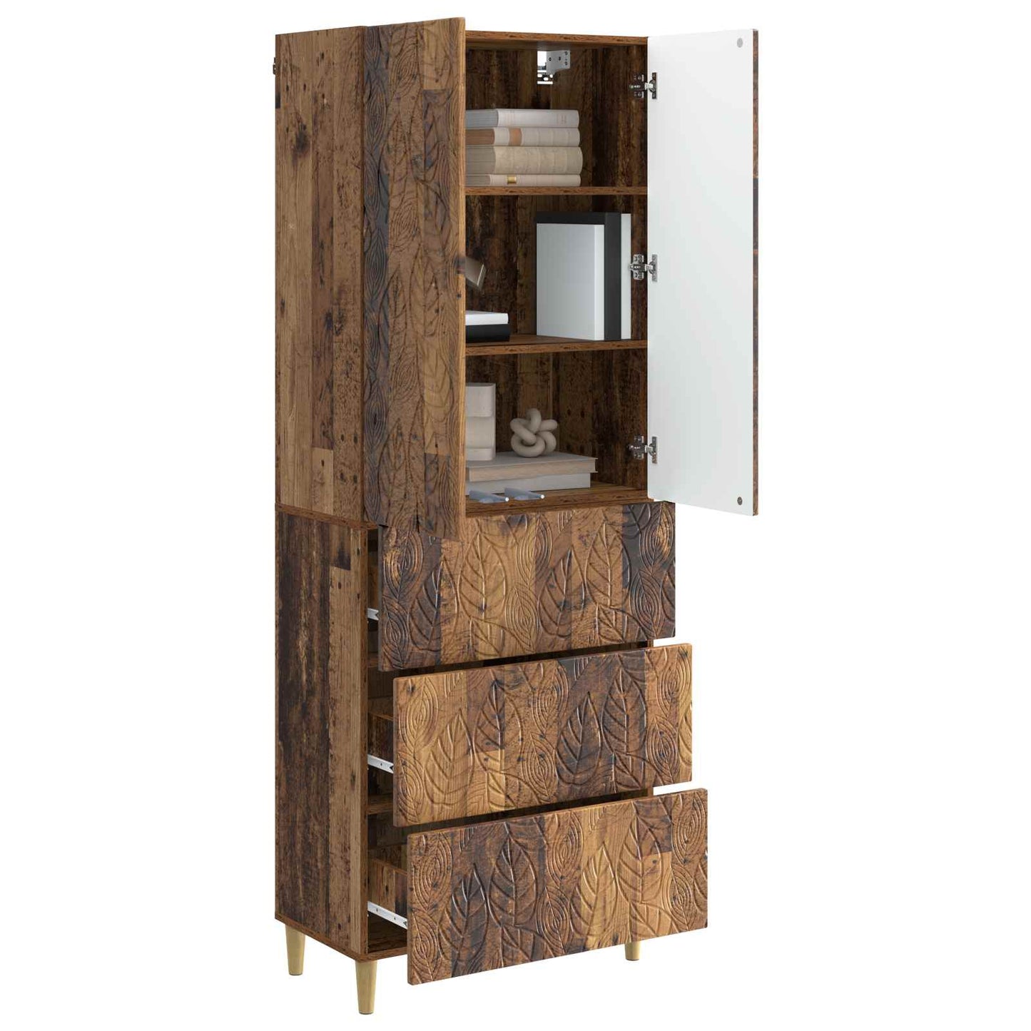 Cabinet Set 2 pcs 66 x 34.5 x 90 cm Engineered Wood Old Wood