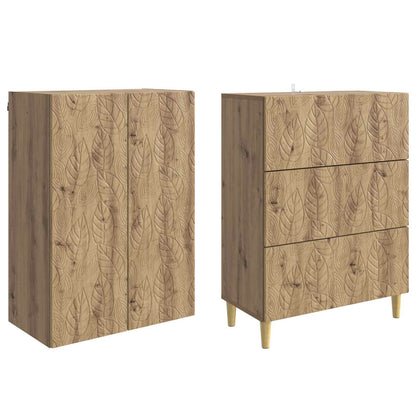 Cabinet Set 2 pcs Artisan Oak 66 x 34.5 x 90 cm Engineered Wood