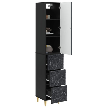 Cabinet Set 2 pcs 33 x 34.5 x 90 cm Engineered Wood Black