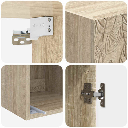 Cabinet Set 2 pcs 33 x 34.5 x 90 cm Engineered Wood Sonoma Oak