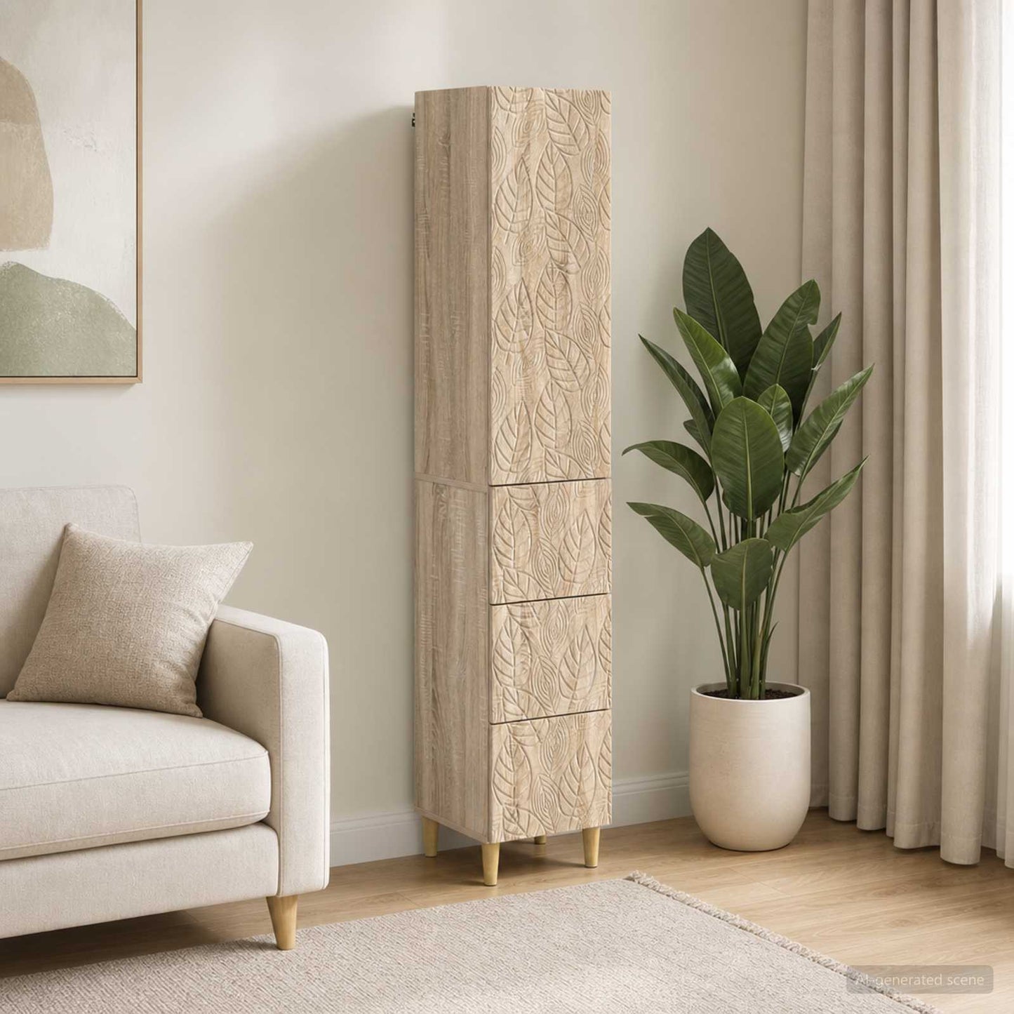 Cabinet Set 2 pcs 33 x 34.5 x 90 cm Engineered Wood Sonoma Oak
