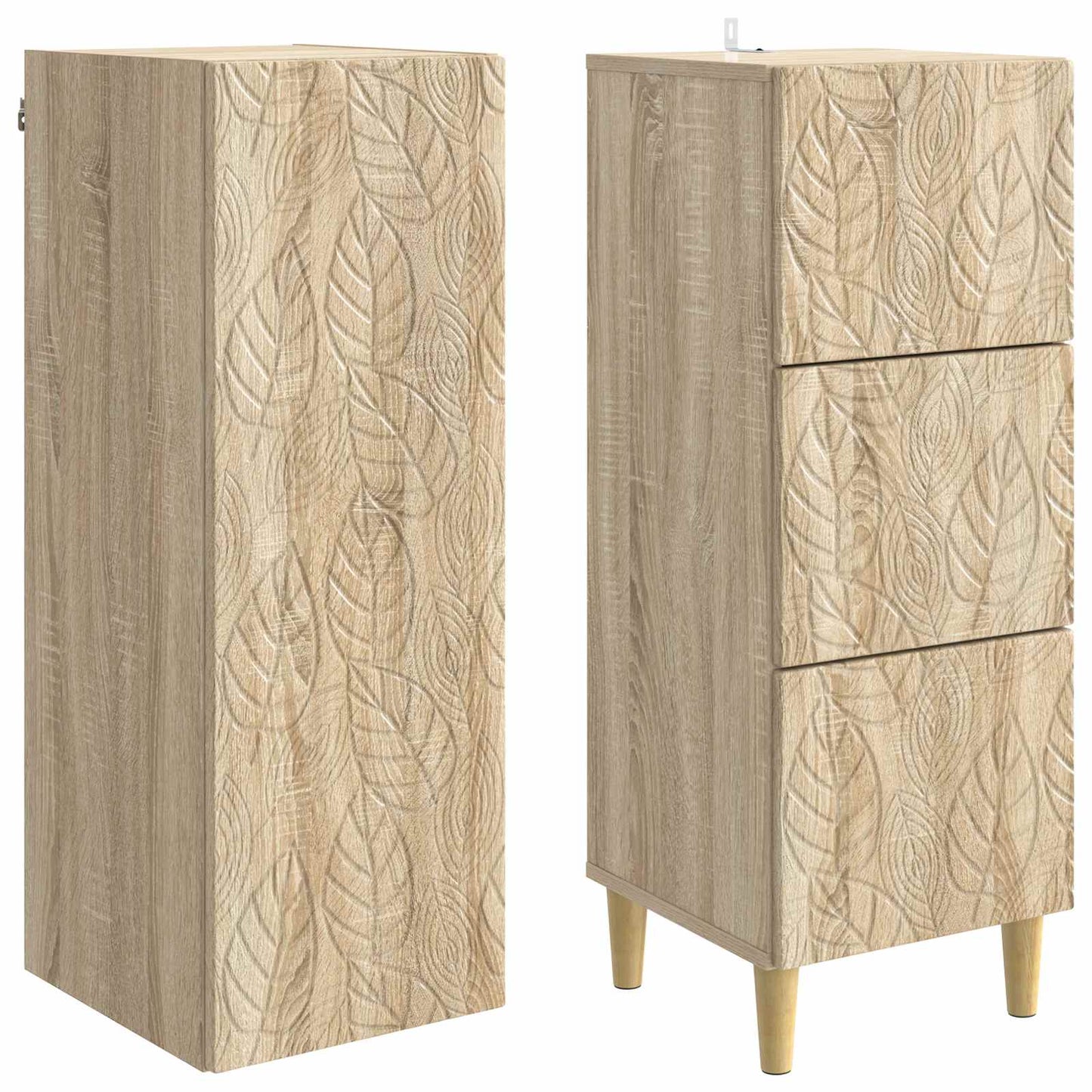 Cabinet Set 2 pcs 33 x 34.5 x 90 cm Engineered Wood Sonoma Oak