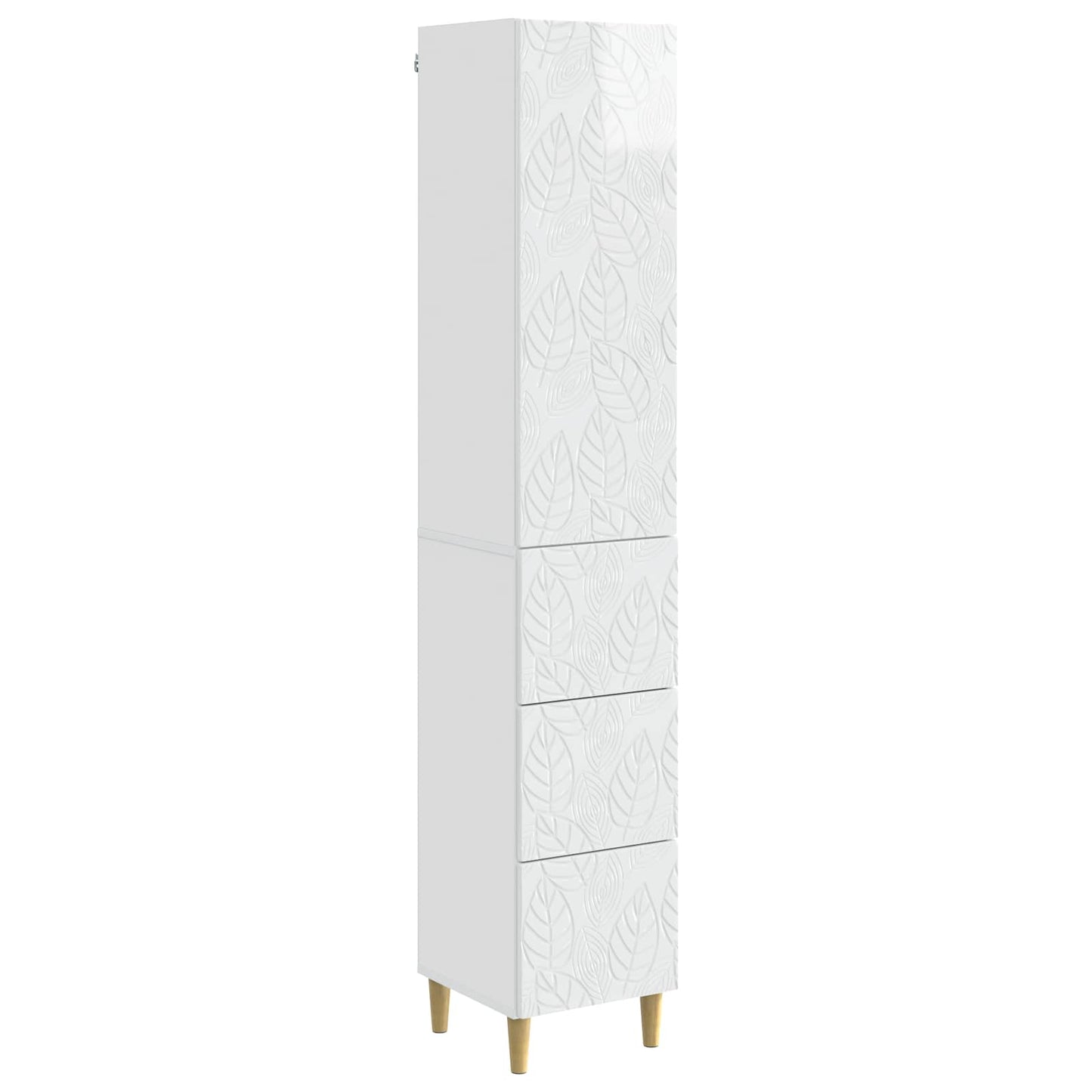 Cabinet Set 2 pcs High Gloss White 33 x 34.5 x 90 cm
