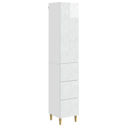 Cabinet Set 2 pcs High Gloss White 33 x 34.5 x 90 cm