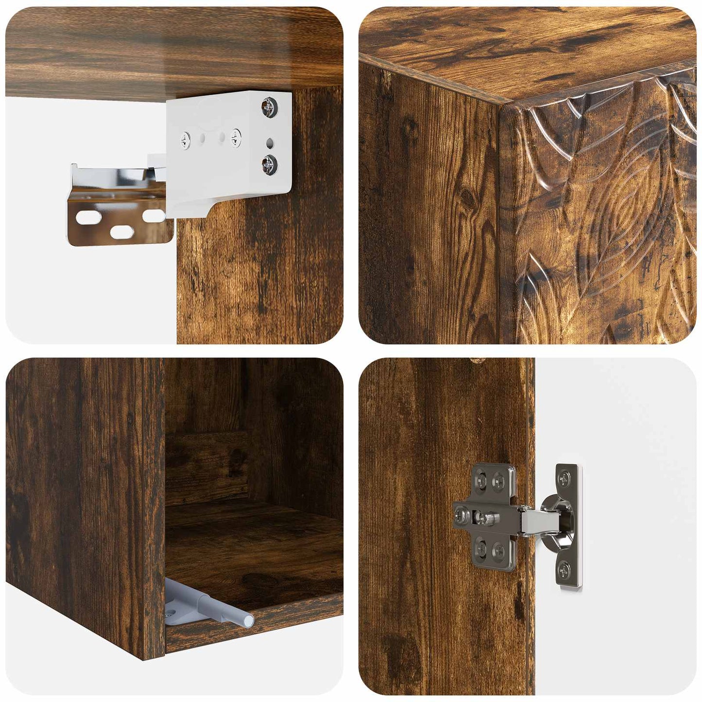 Cabinet Set 2 pcs 33 x 34.5 x 90 cm Engineered Wood Smoked Oak