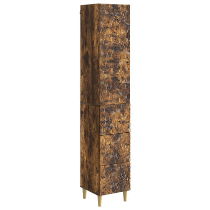 Cabinet Set 2 pcs 33 x 34.5 x 90 cm Engineered Wood Smoked Oak