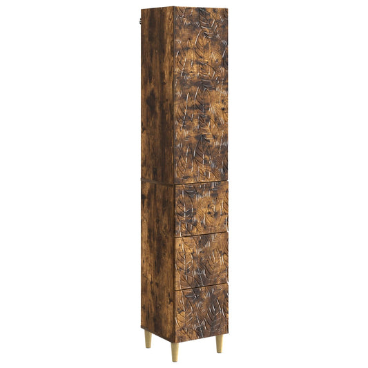 Cabinet Set 2 pcs Smoked Oak 33 x 34.5 x 90 cm Engineered Wood