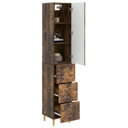 Cabinet Set 2 pcs 33 x 34.5 x 90 cm Engineered Wood Smoked Oak