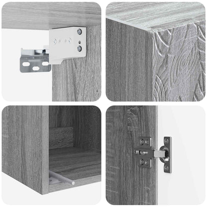 Cabinet Set 2 pcs Grey Sonoma 33 x 34.5 x 90 cm Engineered Wood