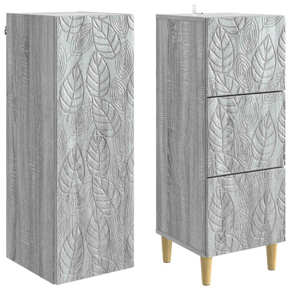 Cabinet Set 2 pcs 33 x 34.5 x 90 cm Engineered Wood Grey Sonoma