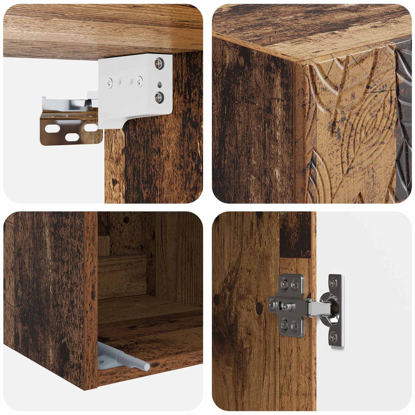 Cabinet Set 2 pcs 33 x 34.5 x 90 cm Engineered Wood Old Wood