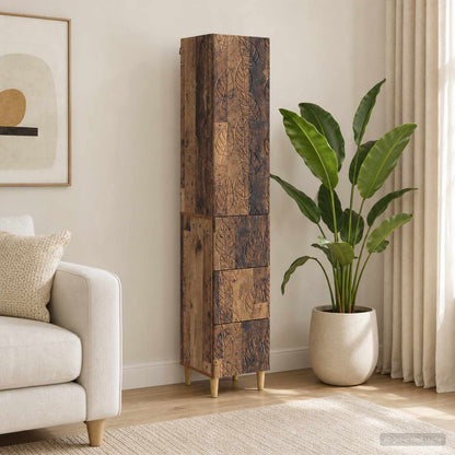 Cabinet Set 2 pcs 33 x 34.5 x 90 cm Engineered Wood Old Wood