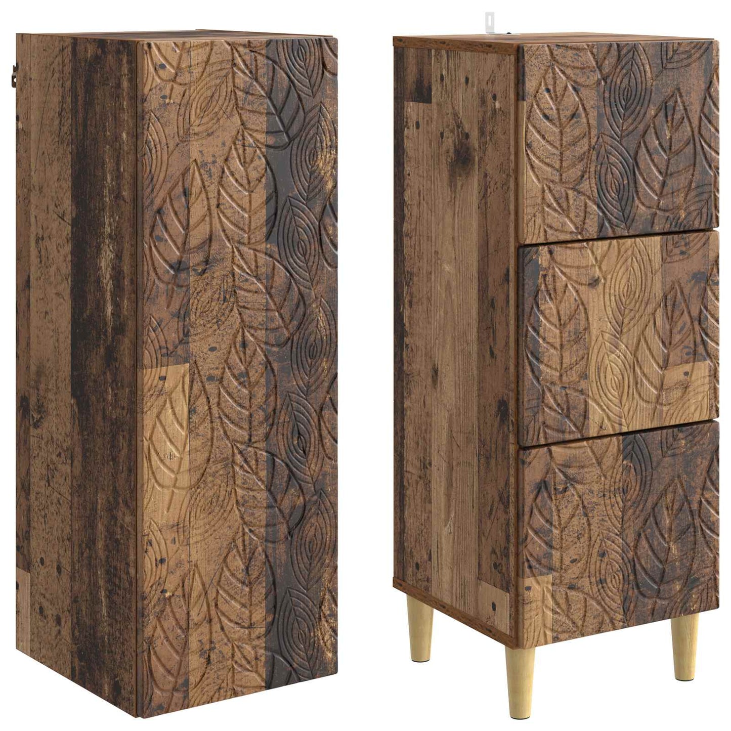 Cabinet Set 2 pcs 33 x 34.5 x 90 cm Engineered Wood Old Wood