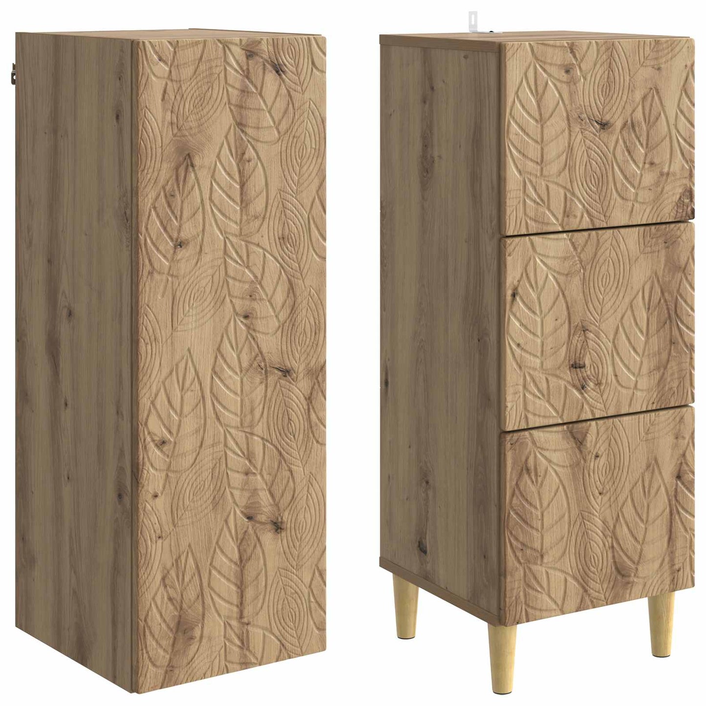 Cabinet Set 2 pcs Artisan Oak 33 x 34.5 x 90 cm Engineered Wood