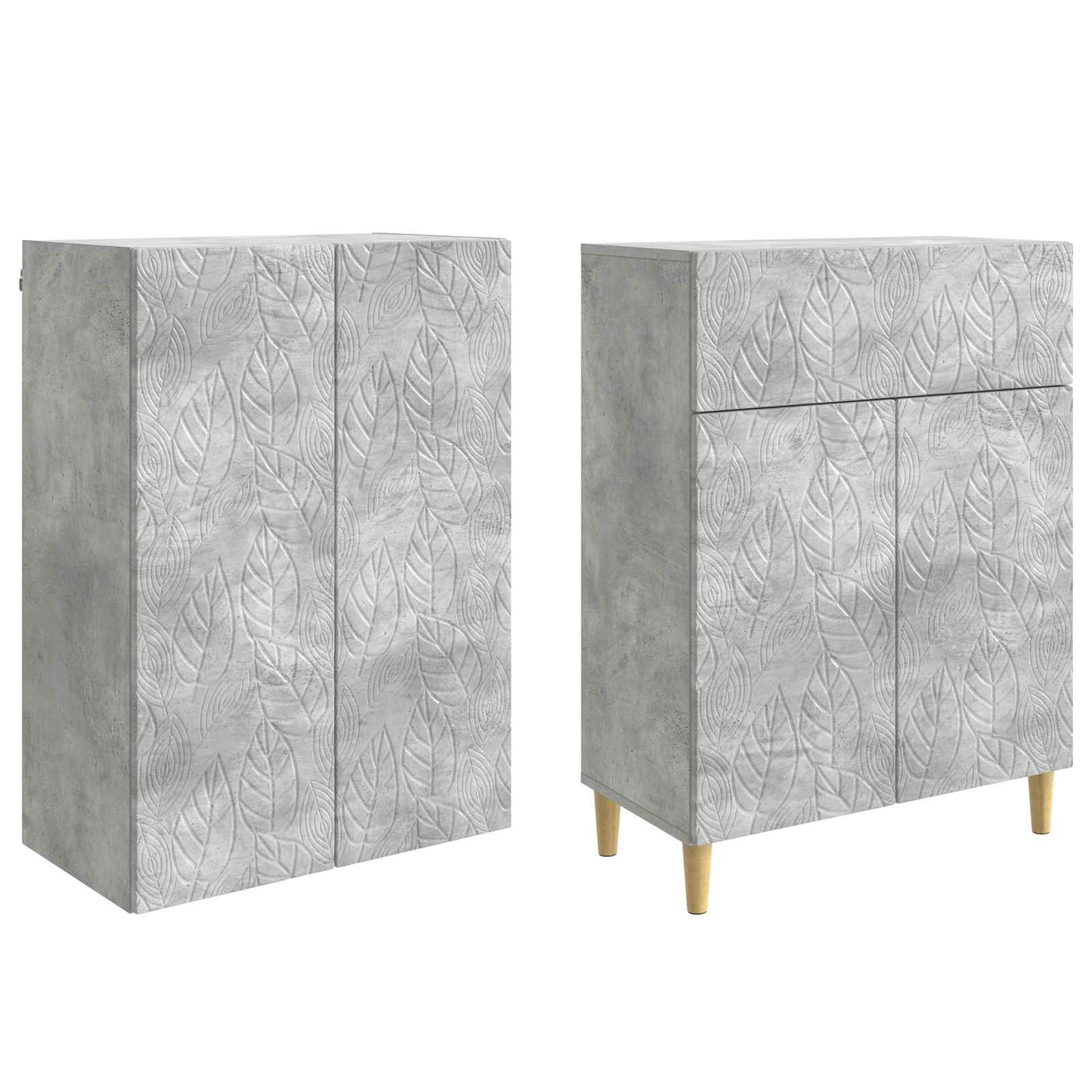 Cabinet Set 2 pcs Concrete Grey Engineered Wood