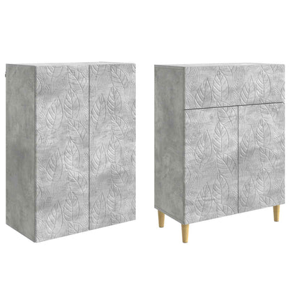 Cabinet Set 2 pcs Concrete Grey Engineered Wood