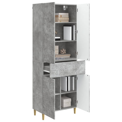 Cabinet Set 2 pcs Concrete Grey Engineered Wood