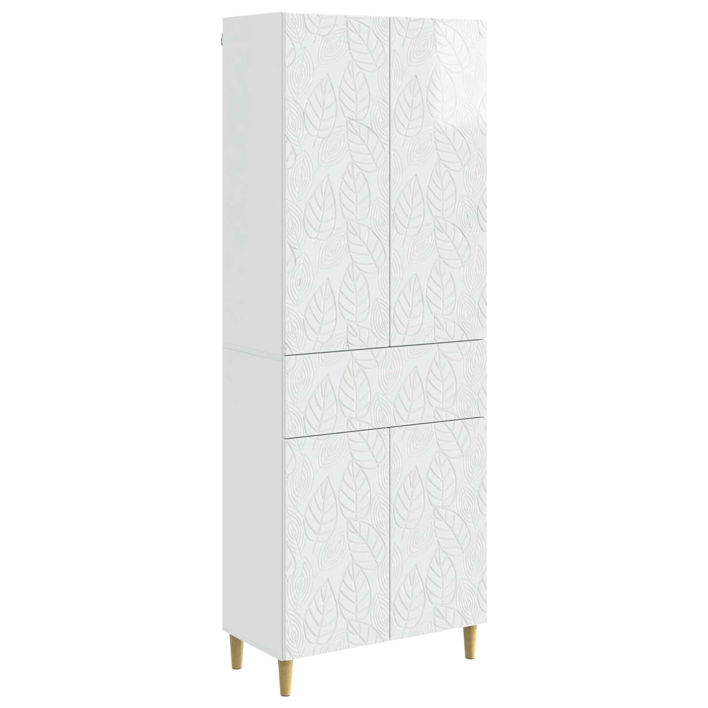 Cabinet Set 2 pcs High Gloss White Engineered Wood