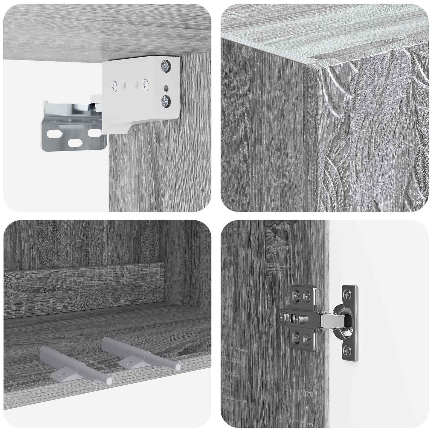 Cabinet Set 2 pcs Grey Sonoma Engineered Wood