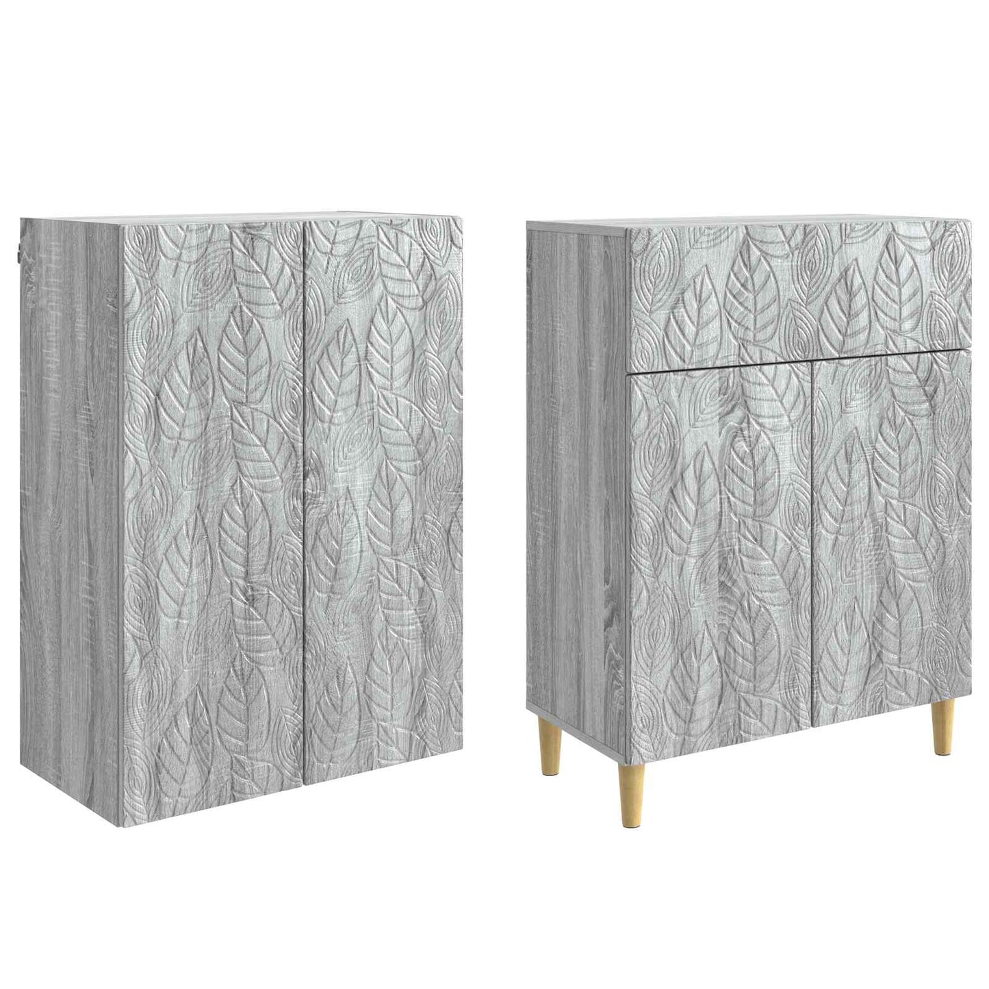 Cabinet Set 2 pcs Grey Sonoma Engineered Wood
